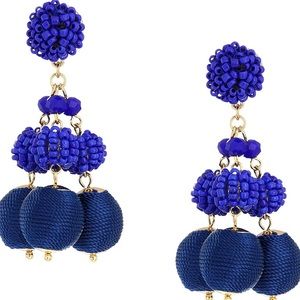 Lilly Pulitzer blue clip on earrings